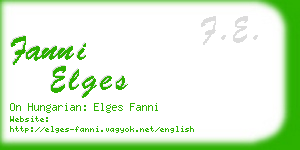 fanni elges business card